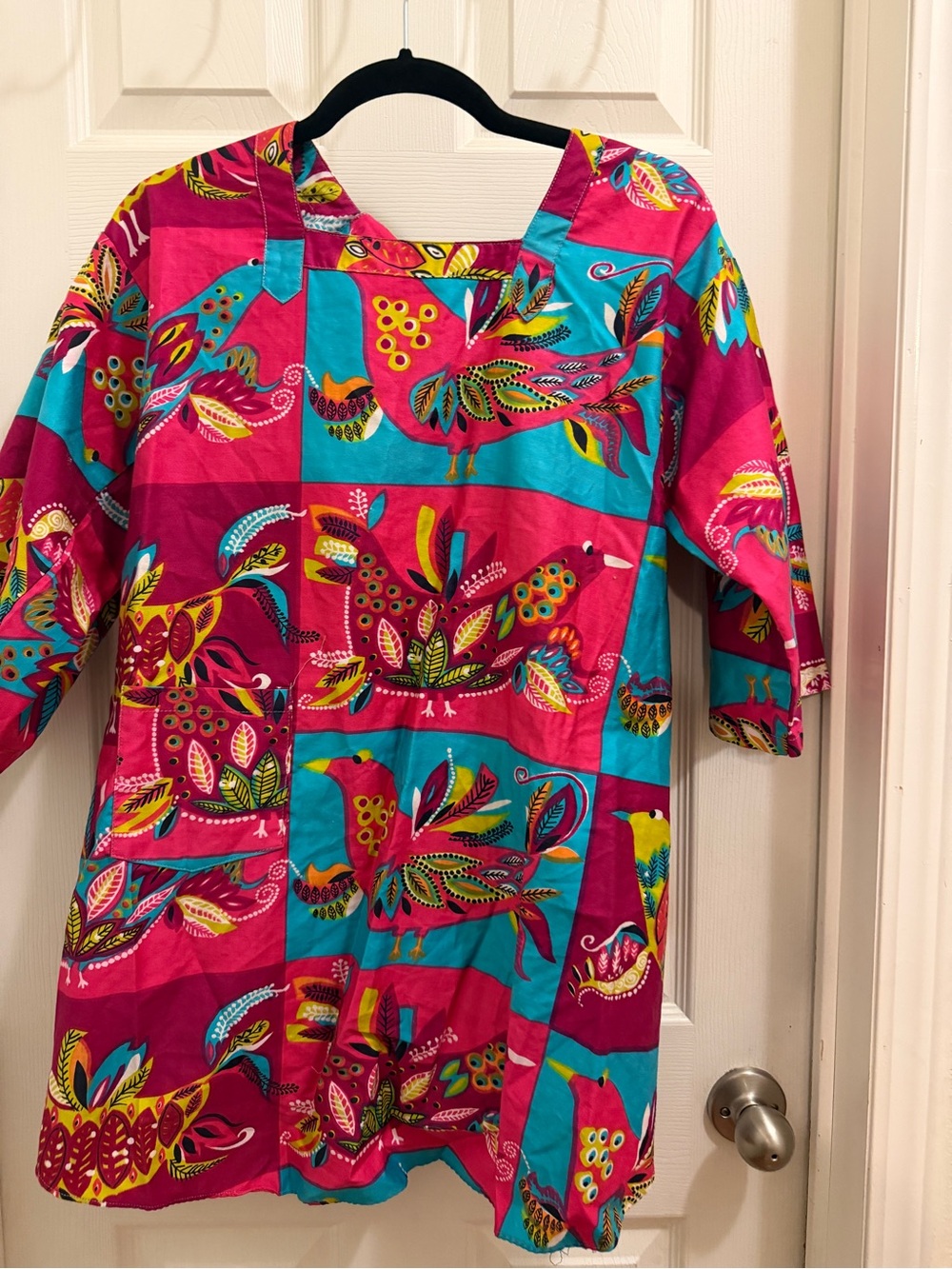 Authentic 1970’s Vintage Open Back Apron Wrap Dress
